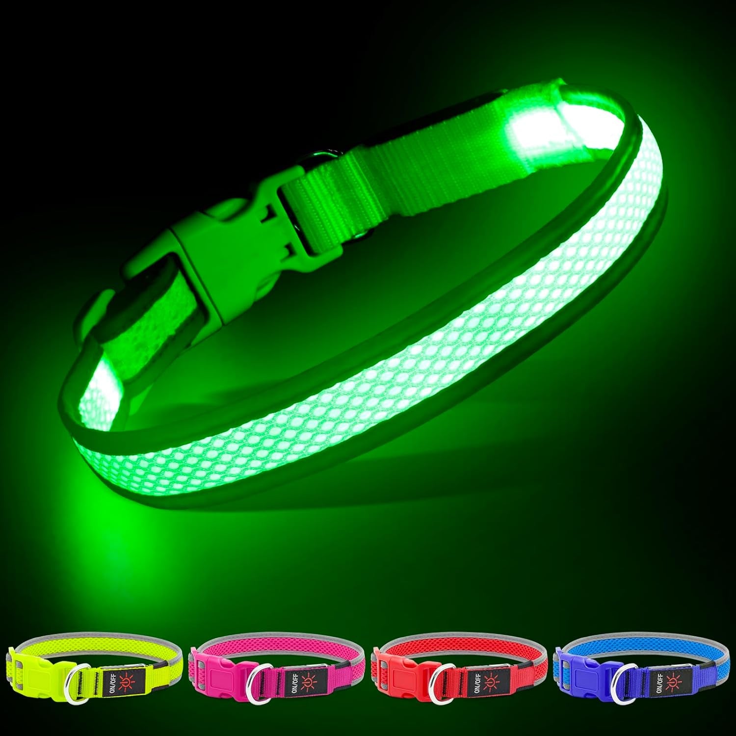 Light up Dog Collar, USB Rechargeable