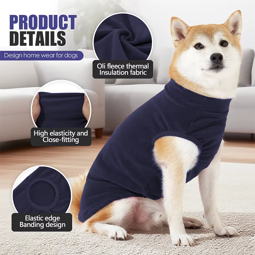 Soft Fleece Dog Clothes Sweater Winter Warm Dogs Pajamas Super Soft Pet Clothing Dogs Home Indoor Clothes for Medium Large Dogs