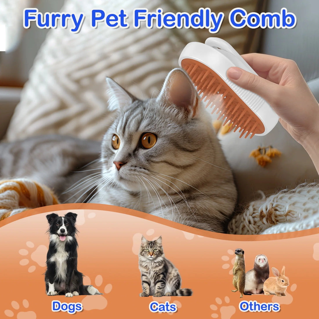 Cat Steam Brush for Shedding Dog Brush 