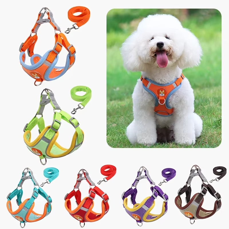 New Pet Dog Harness Leash Set Reflective Adjustable 