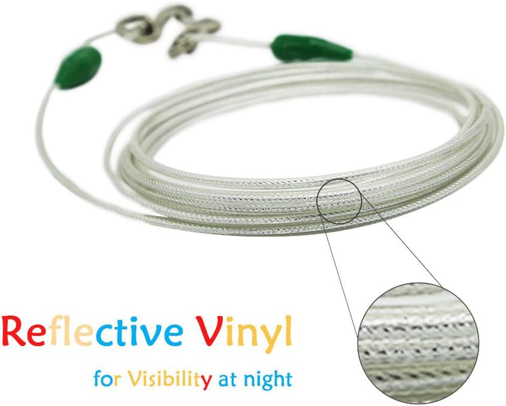 16 Inch Spiral Stake with 15Ft Reflective Tie-Out Cable for Medium Dogs up to 60 Pounds Darkgreen & Silver