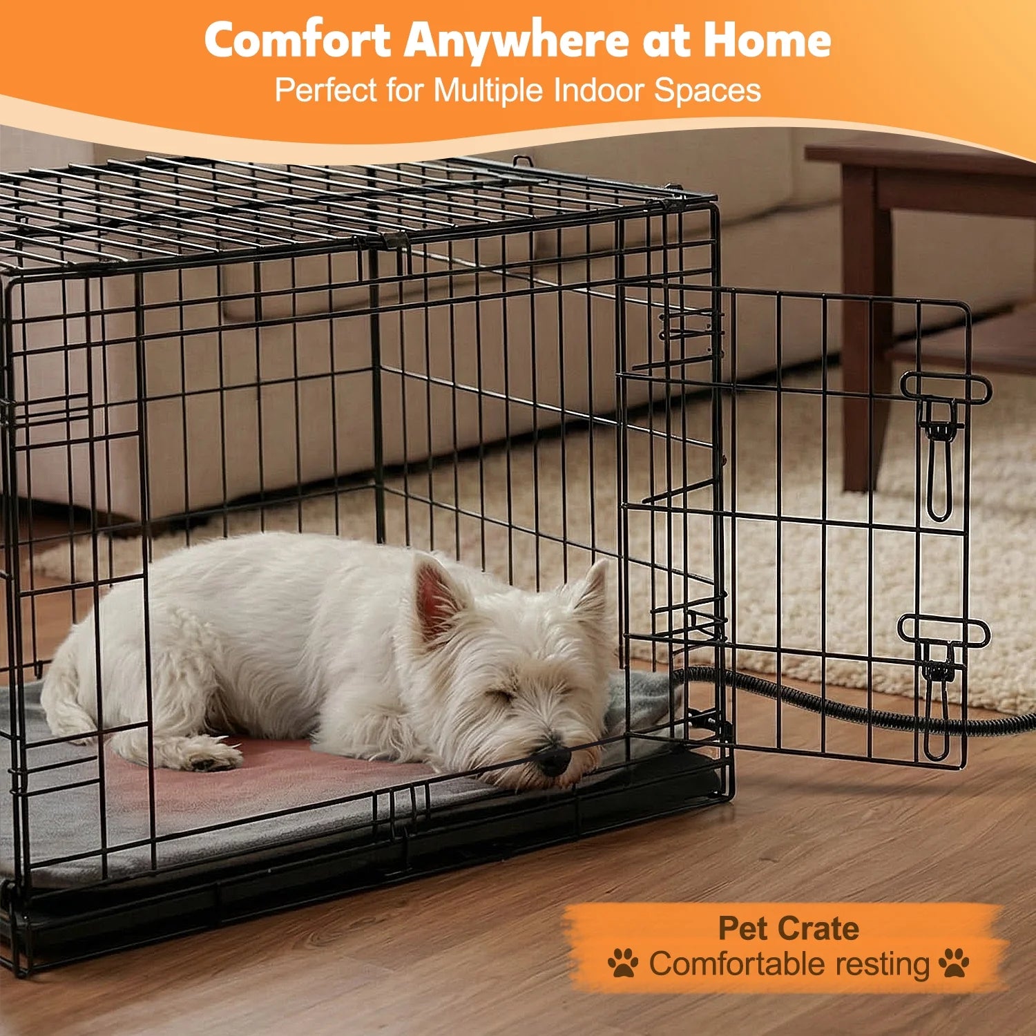 Pet Heated Pad, 24" Winter Heating Pad for Dogs Cats, 9-Level Temp Control with Timer, Safe Heated Mat Overheat Protection & Chew-Proof Cord