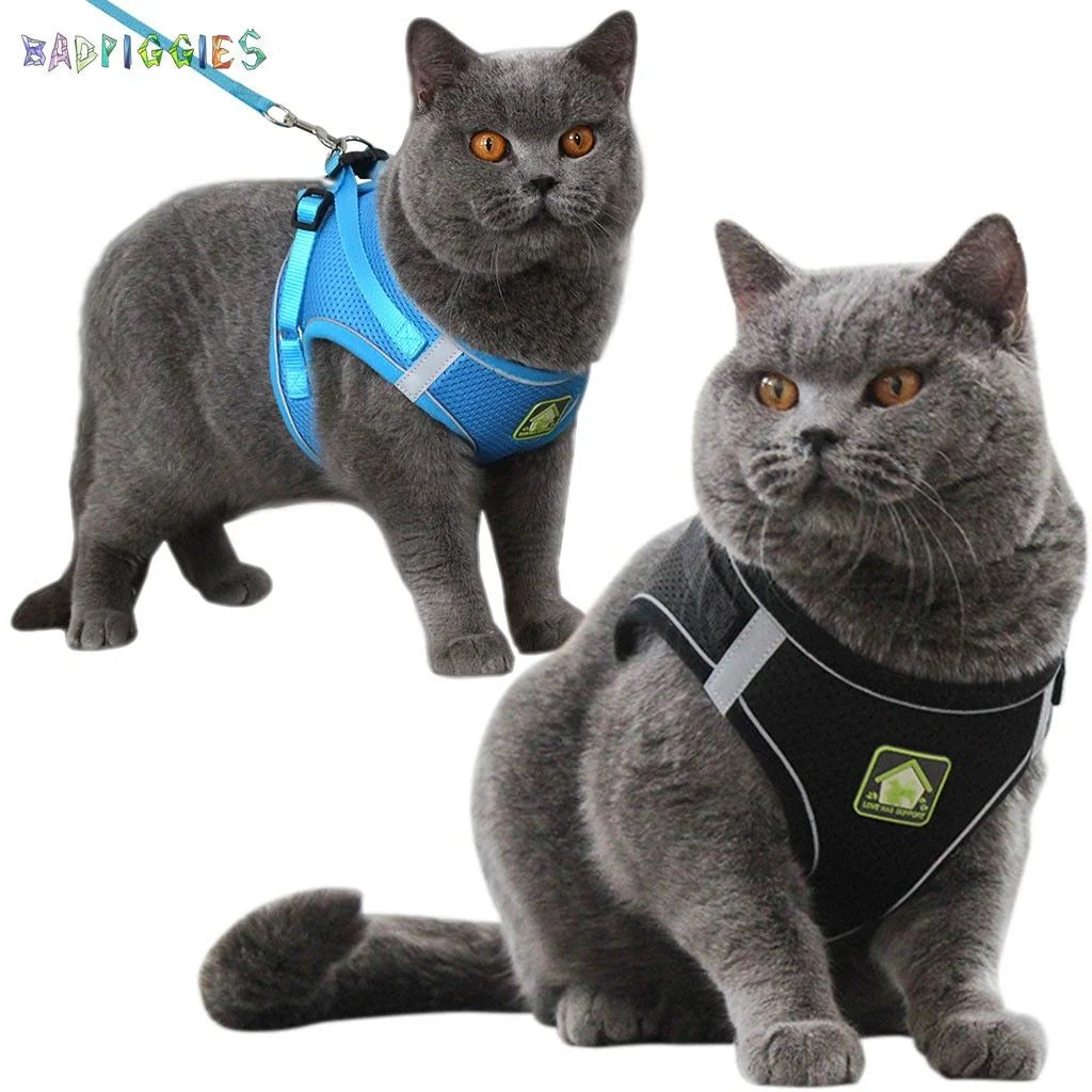 Cat Dog No Pull Harness Leash Set Outdoor 