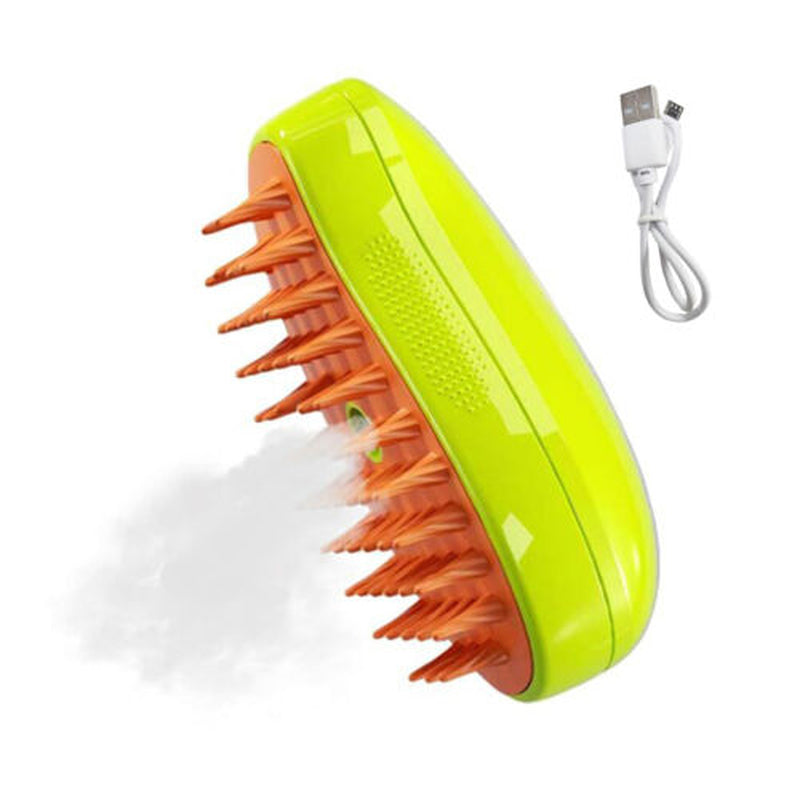 Rechargeable Shedding Hair Spray Hot Steam Easy Pet Grooming Brush for Cat, Dog